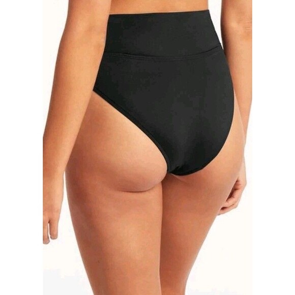 Sea Level Swim Bikini Bottom Sz 4 Black High Waist Australia $72 - Picture 12 of 12